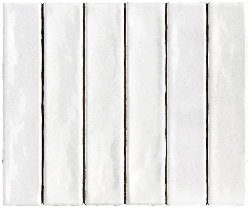 Mallorca White Ceramic Wall Tile – 50 x 250 mm, tile face