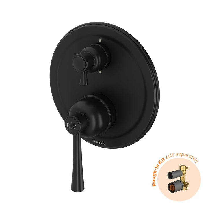 Cromford Switch Mix Wall Diverter Mixer Fit Off Kit Only - Matte Black