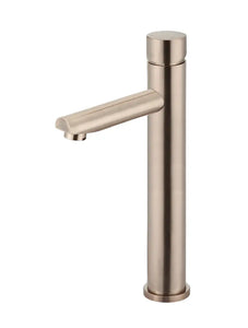 Round Pinless Tall Basin Mixer - Champagne Meir