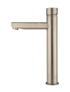 Round Pinless Tall Basin Mixer - Champagne Meir