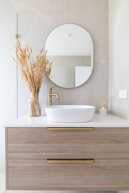 Round Tall Basin Mixer Curved - PVD Tiger Bronze
