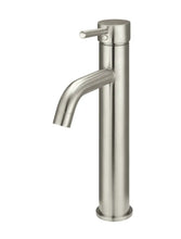 Load image into Gallery viewer, Round Tall Curved Basin Mixer - PVD Brushed Nickel Meir
