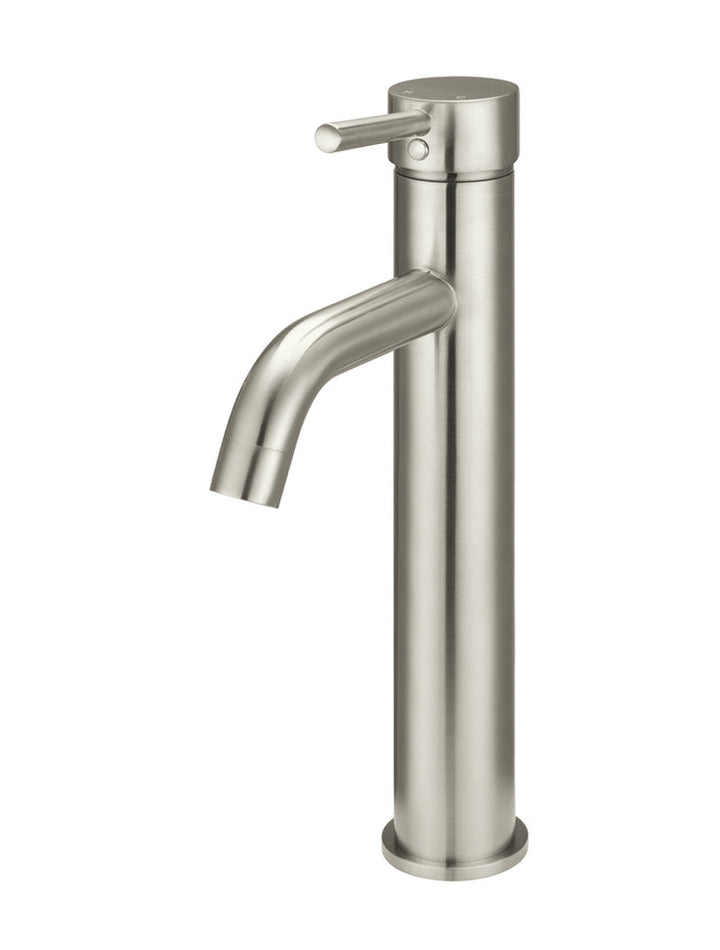 Round Tall Basin Mixer Curved - PVD Brushed Nickel