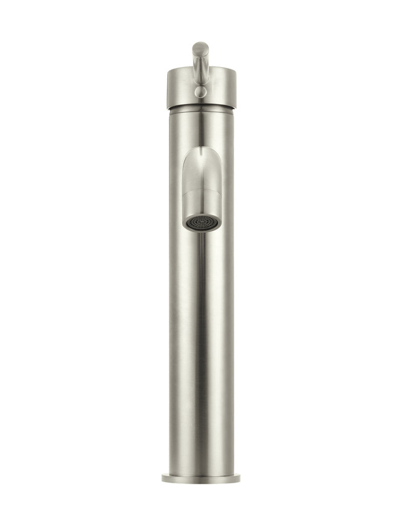 Round Tall Basin Mixer Curved - PVD Brushed Nickel