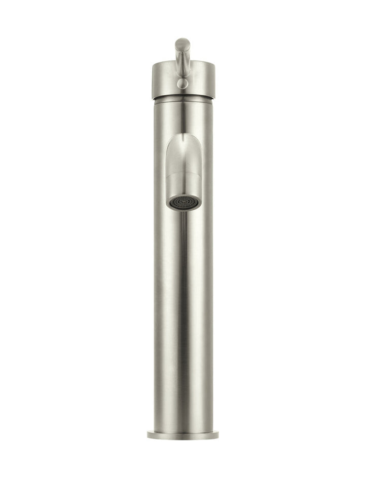 Round Tall Basin Mixer Curved - PVD Brushed Nickel