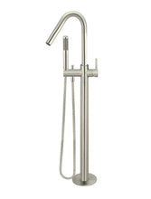 Load image into Gallery viewer, Round Freestanding Bath Spout and Hand Shower - PVD Brushed Nickel Meir
