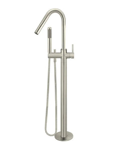 Round Freestanding Bath Spout and Hand Shower - PVD Brushed Nickel Meir