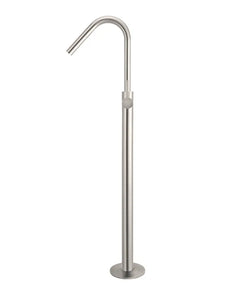 Round Freestanding Bath Spout and Hand Shower - PVD Brushed Nickel Meir