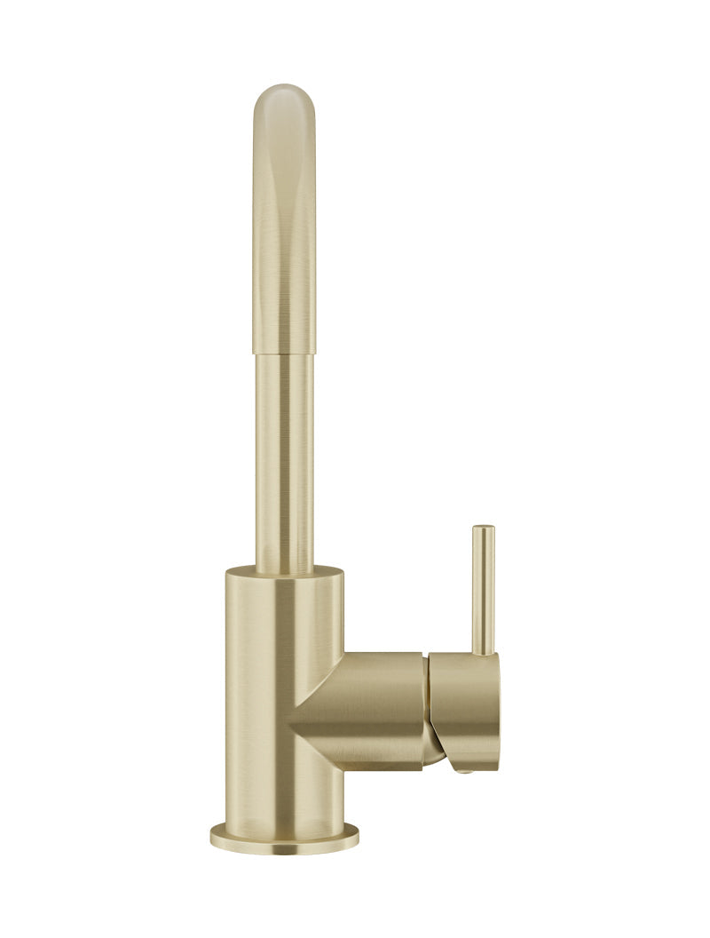 Round Gooseneck Basin Mixer with Cold Start - PVD Tiger Bronze