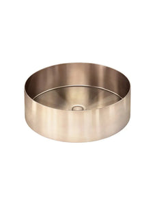 Lavello Round Steel Bathroom Basin 380 x 110 - PVD Champagne Meir