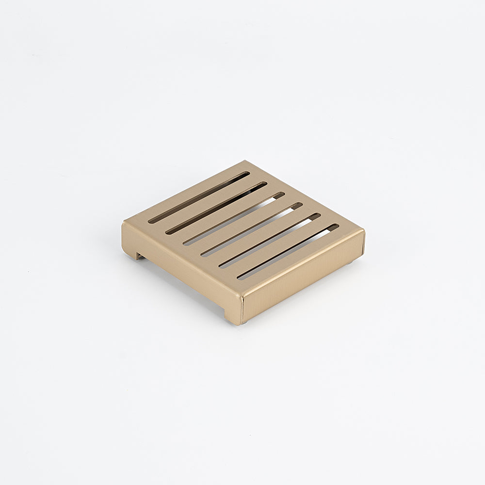 Square Slotted Floor Grate 100 x 100mm - Warm Brushed Nickel