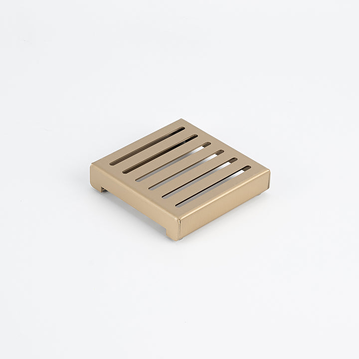 Square Slotted Floor Grate 100 x 100mm - Warm Brushed Nickel