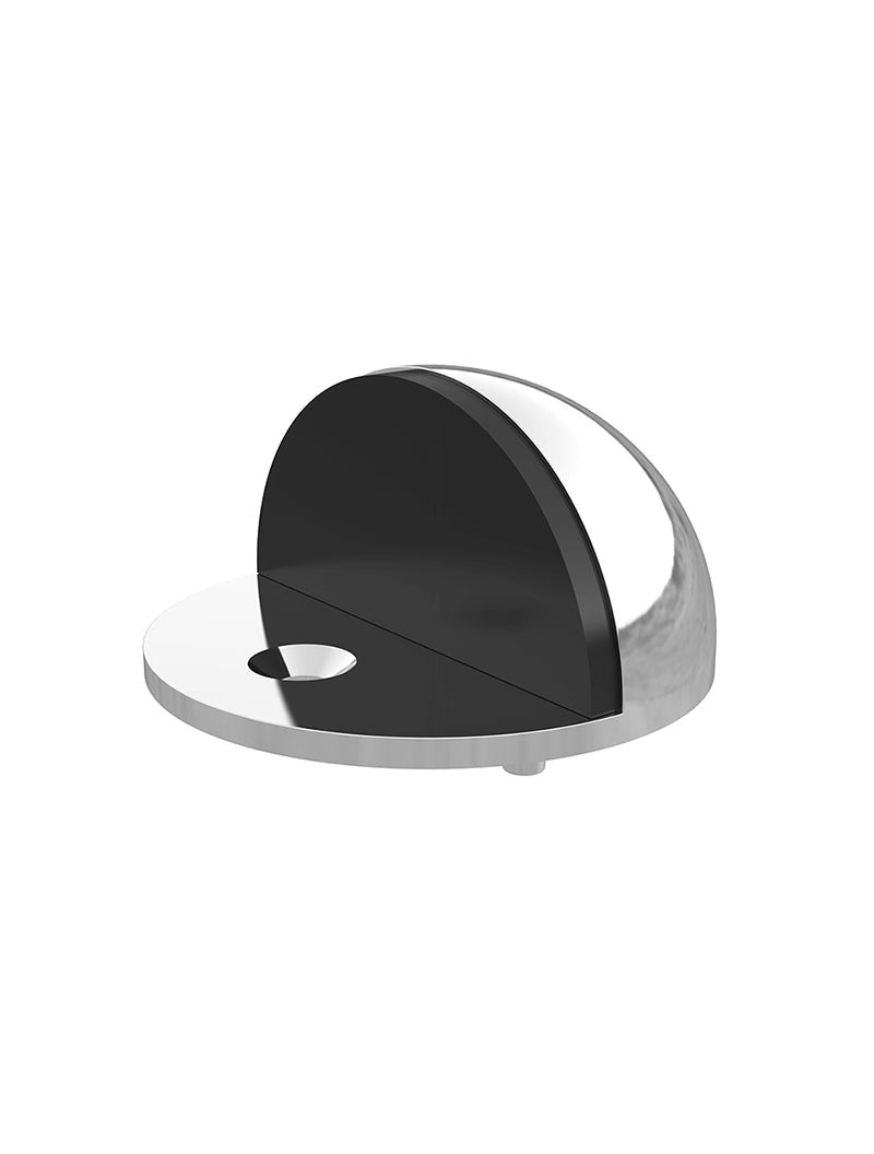 Round Half Moon Door Stop - Chrome
