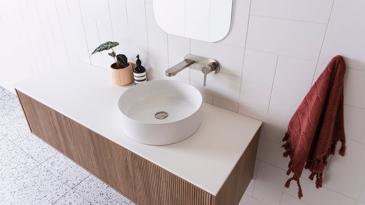 Clifton Wall Hung Vanity, Margot Basin Matte White (sold separately)
