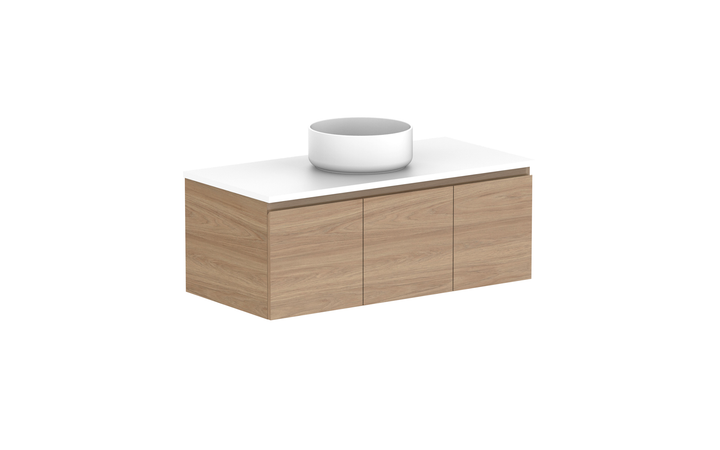 Glacier Door & Drawer Slim 1050mm Wall Hung Vanity - Glacier Door & Drawer, 1050 Slim, Wall Hung