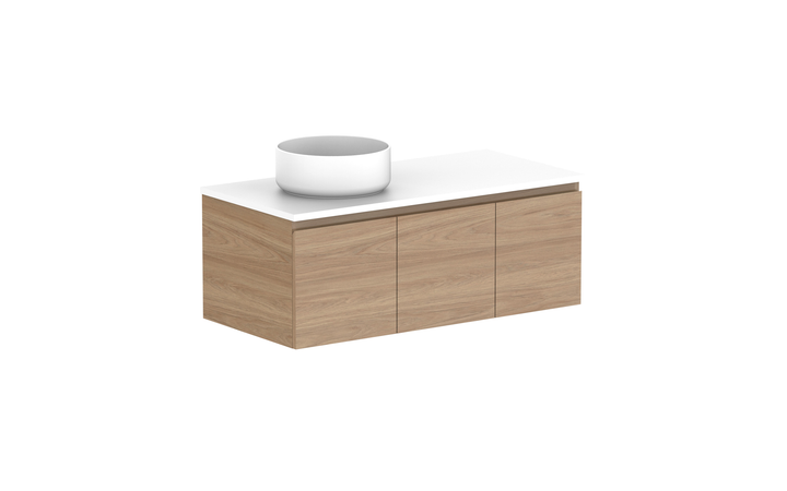 Glacier Door & Drawer Slim 1050mm Wall Hung Vanity - Glacier Door & Drawer, 1050 Slim, Wall Hung