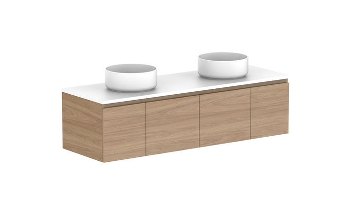 Glacier Door &amp; Drawer Slim 1500mm Wall Hung Vanity - Glacier Door &amp; Drawer, 1500 Slim, Wall Hung
