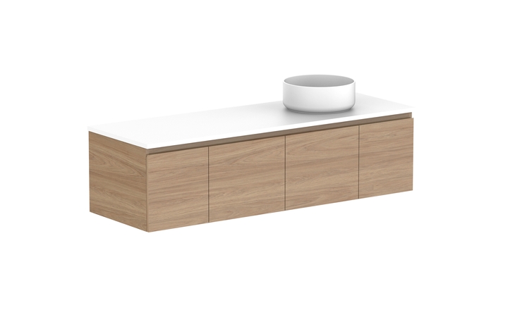 Glacier Door &amp; Drawer Slim 1500mm Wall Hung Vanity - Glacier Door &amp; Drawer, 1500 Slim, Wall Hung
