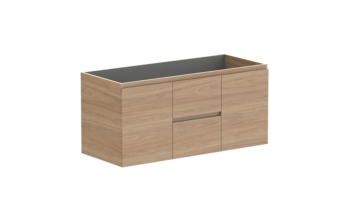 Glacier Door &amp; Drawer Twin 1200mm Wall Hung Vanity - Glacier Door &amp; Drawer, 1200 Twin, Wall Hung