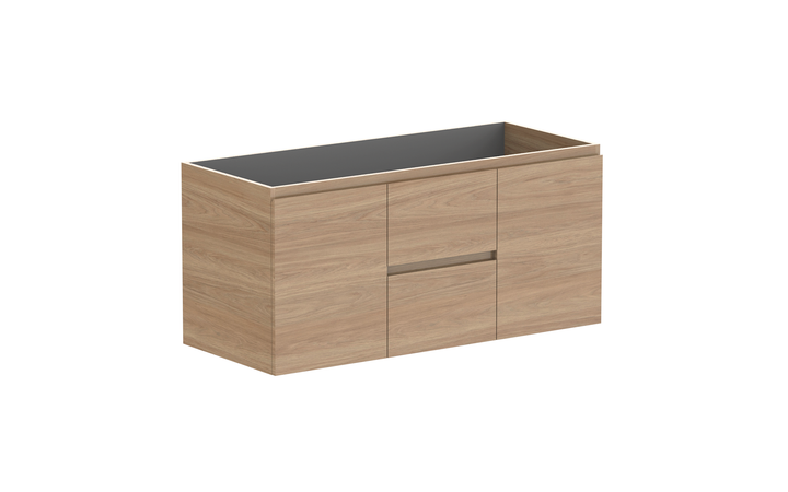 Glacier Door &amp; Drawer Twin 1200mm Wall Hung Vanity - Glacier Door &amp; Drawer, 1200 Twin, Wall Hung