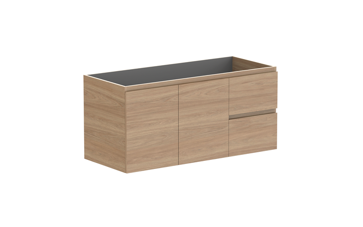 Glacier Door &amp; Drawer Twin 1200mm Wall Hung Vanity - Glacier Door &amp; Drawer, 1200 Twin, Wall Hung