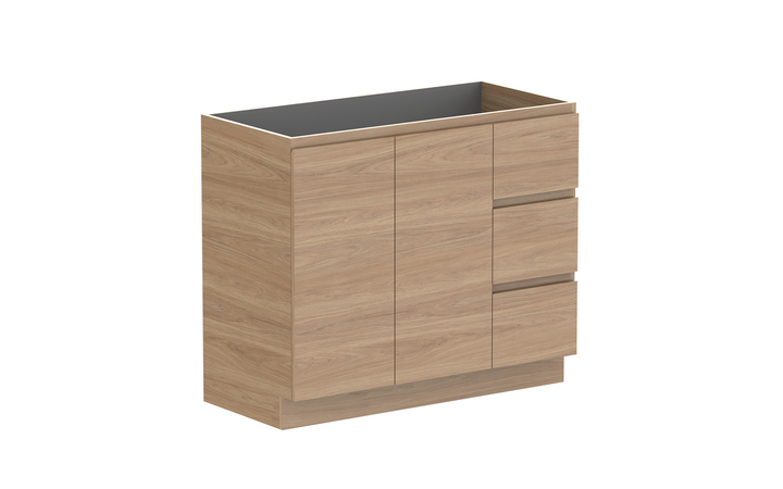 Glacier Door &amp; Drawer Trio 1050mm Floor Mount Vanity - Glacier Door &amp; Drawer, 1050 Trio, Floor Mount