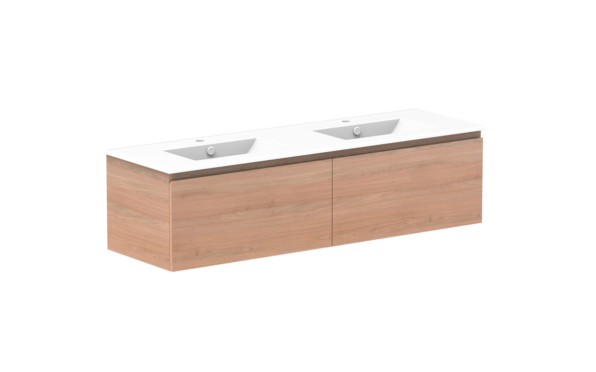 Glacier All-Drawer Slim 1500mm Wall Hung Vanity - Glacier All-Drawer, 1500 Slim, Wall Hung