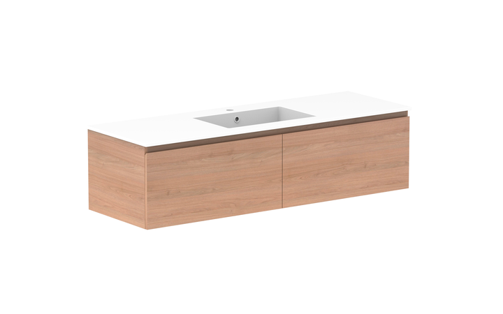 Glacier All-Drawer Slim 1500mm Wall Hung Vanity - Glacier All-Drawer, 1500 Slim, Wall Hung
