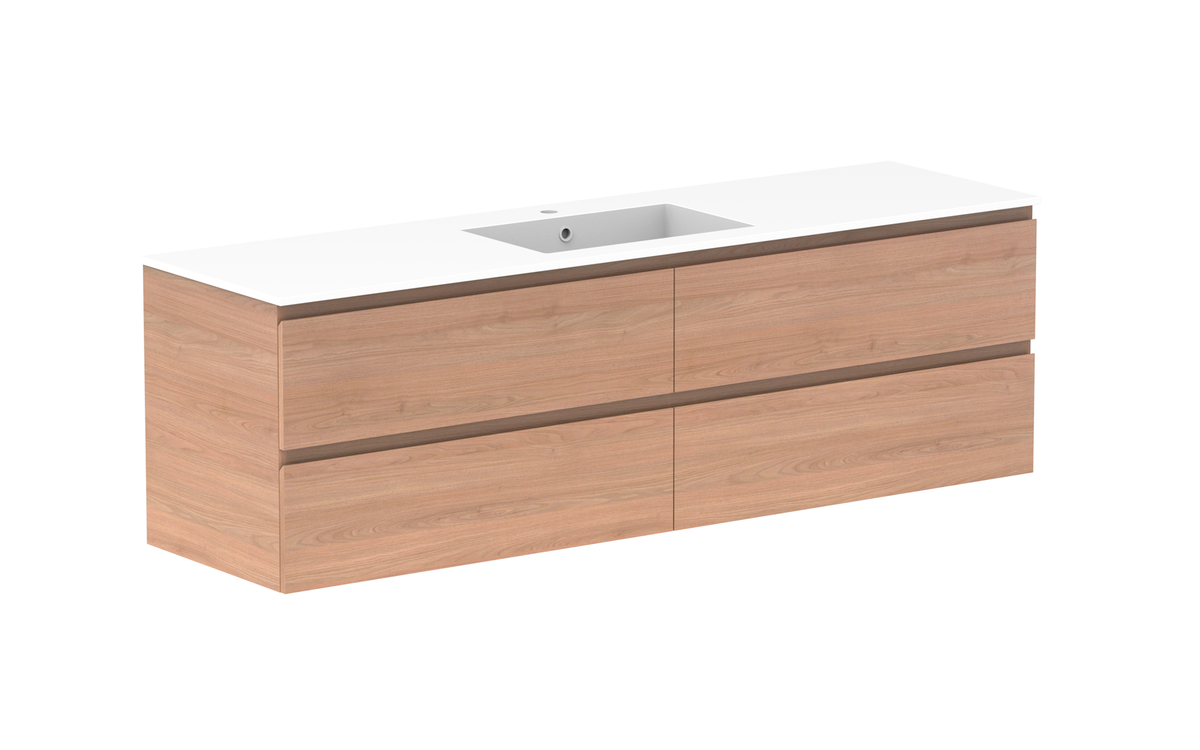 Glacier All-Drawer Twin 1800mm Wall Hung Vanity - Glacier All-Drawer, 1800 Twin, Wall Hung