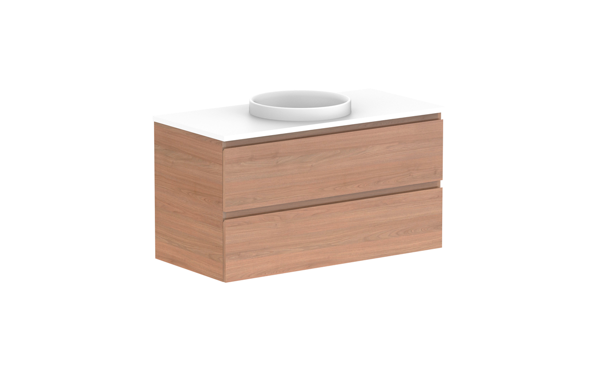 Glacier All-Drawer Twin 1050mm Wall Hung Vanity - Glacier All-Drawer, 1050 Twin, Wall Hung