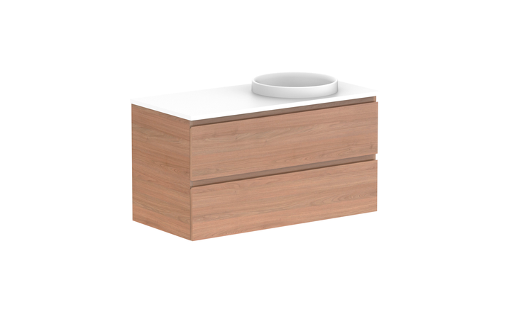 Glacier All-Drawer Twin 1050mm Wall Hung Vanity - Glacier All-Drawer, 1050 Twin, Wall Hung