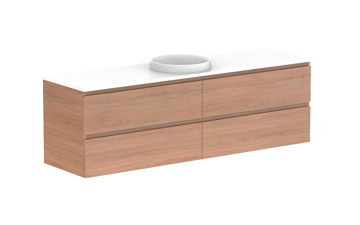 Glacier All-Drawer Twin 1800mm Wall Hung Vanity - Glacier All-Drawer, 1800 Twin, Wall Hung