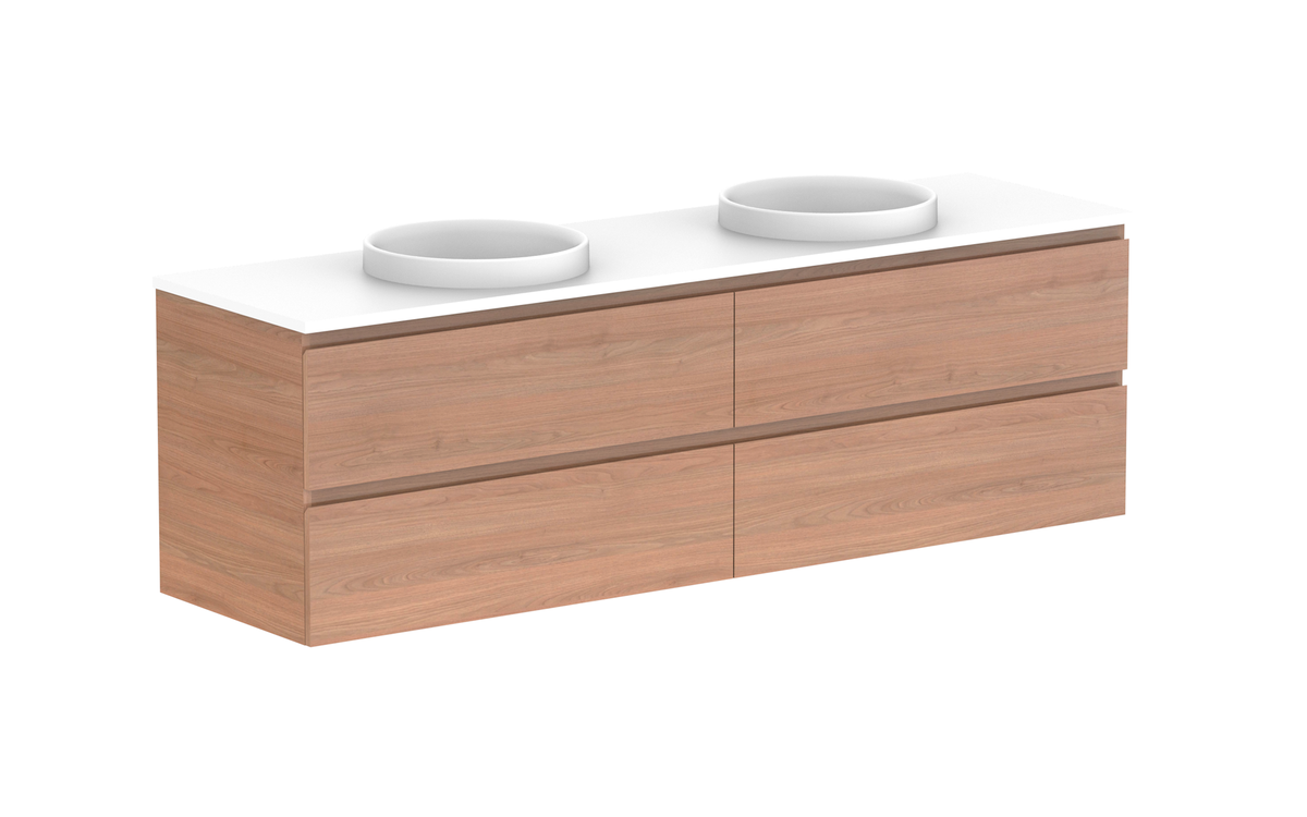 Glacier All-Drawer Twin 1800mm Wall Hung Vanity - Glacier All-Drawer, 1800 Twin, Wall Hung
