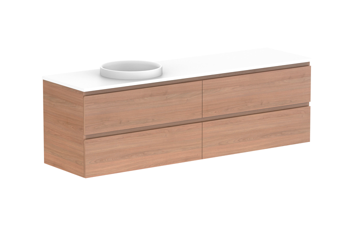 Glacier All-Drawer Twin 1800mm Wall Hung Vanity - Glacier All-Drawer, 1800 Twin, Wall Hung
