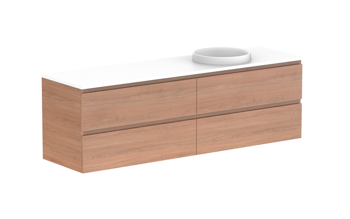 Glacier All-Drawer Twin 1800mm Wall Hung Vanity - Glacier All-Drawer, 1800 Twin, Wall Hung