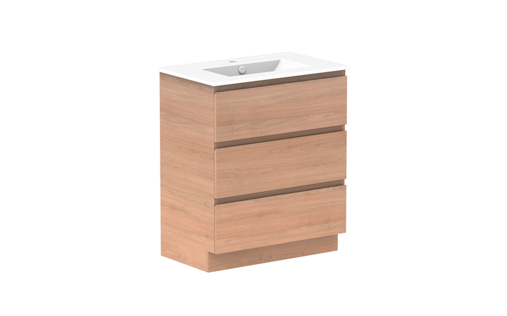Glacier All-Drawer Trio 750mm Floor Mount Vanity - Glacier All-Drawer, 750 Trio, Floor Mount