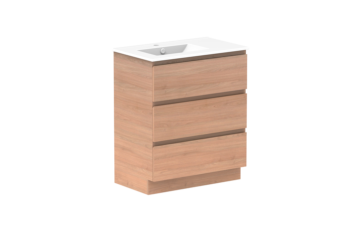 Glacier All-Drawer Trio 750mm Floor Mount Vanity - Glacier All-Drawer, 750 Trio, Floor Mount