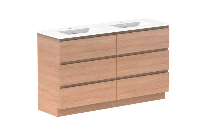 Glacier All-Drawer Trio 1500mm Floor Mount Vanity - Glacier All-Drawer, 1500 Trio, Floor Mount