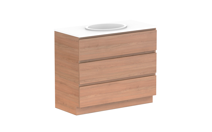 Glacier All-Drawer Trio 1050mm Floor Mount Vanity - Glacier All-Drawer, 1050 Trio, Floor Mount