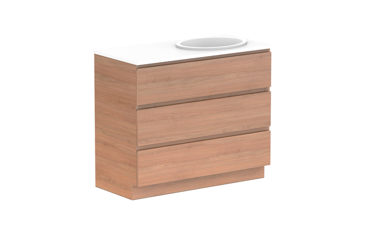 Glacier All-Drawer Trio 1050mm Floor Mount Vanity - Glacier All-Drawer, 1050 Trio, Floor Mount