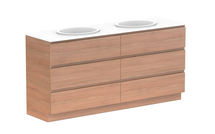 Glacier All-Drawer Trio 1800mm Floor Mount Vanity - Glacier All-Drawer, 1800 Trio, Floor Mount