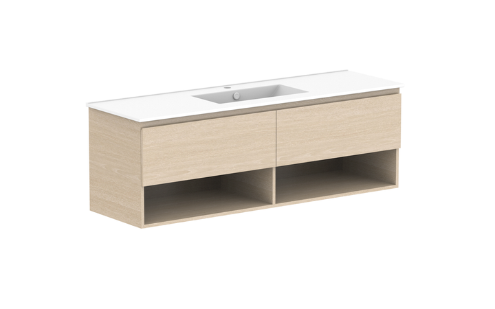 Glacier Shelf Slim 1500mm Wall Hung Vanity - Glacier Shelf, 1500 Slim, Wall Hung