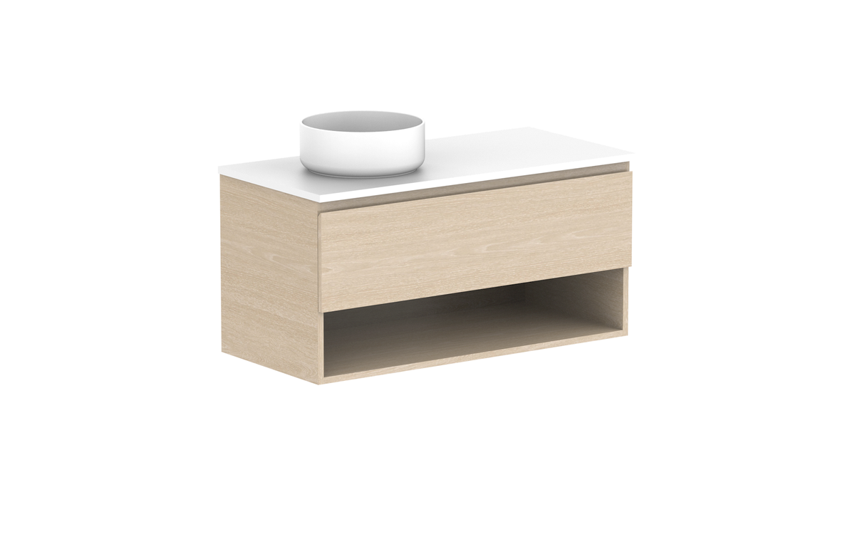 Glacier Shelf Slim 1050mm Wall Hung Vanity - Glacier Shelf, 1050 Slim, Wall Hung
