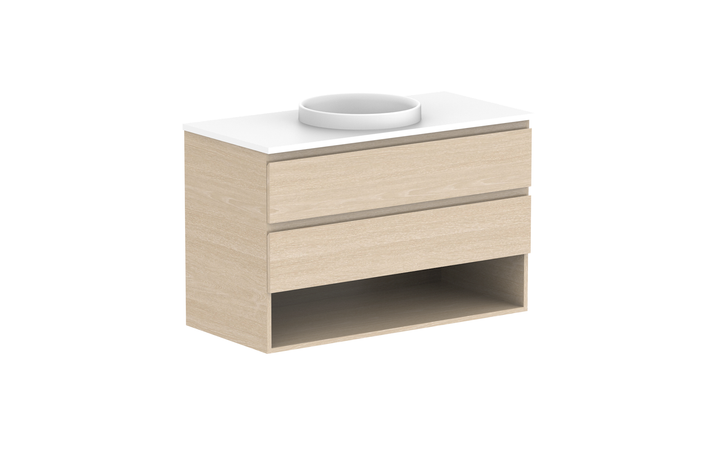 Glacier Shelf Twin 1050mm Wall Hung Vanity - Glacier Shelf, 1050 Twin, Wall Hung