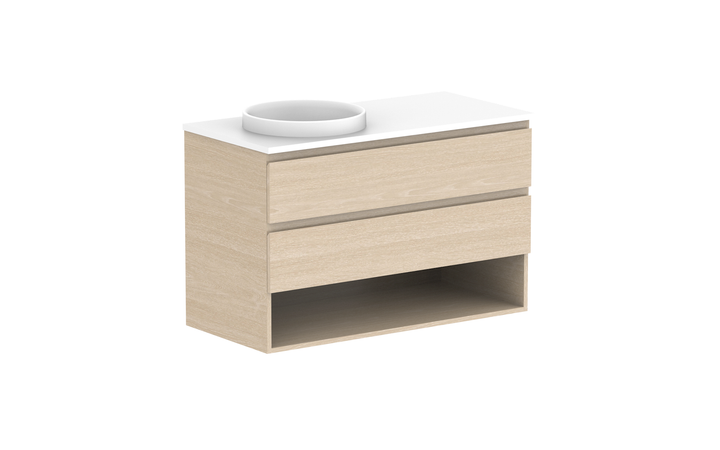 Glacier Shelf Twin 1050mm Wall Hung Vanity - Glacier Shelf, 1050 Twin, Wall Hung