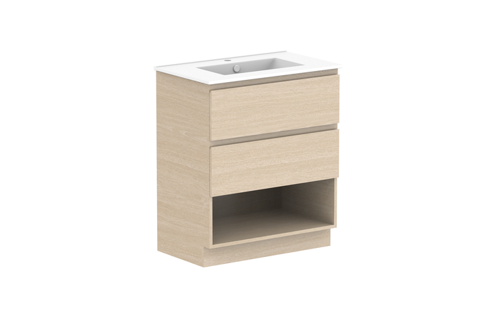 Glacier Shelf Twin 750mm Floor Mount Vanity - Glacier Shelf, 750 Twin, Floor Mount