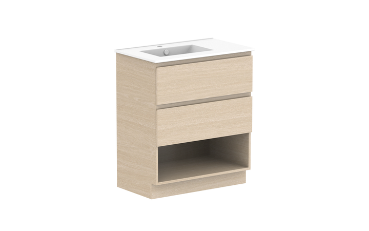 Glacier Shelf Twin 750mm Floor Mount Vanity - Glacier Shelf, 750 Twin, Floor Mount