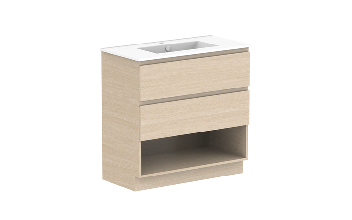 Glacier Shelf Twin 900mm Floor Mount Vanity - Glacier Shelf, 900 Twin, Floor Mount