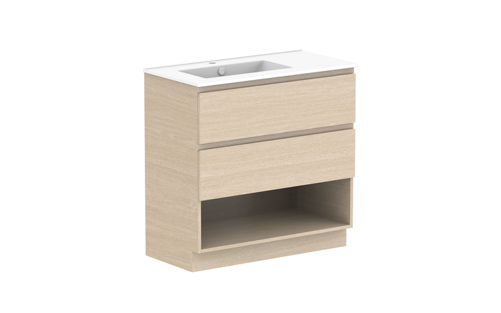 Glacier Shelf Twin 900mm Floor Mount Vanity - Glacier Shelf, 900 Twin, Floor Mount