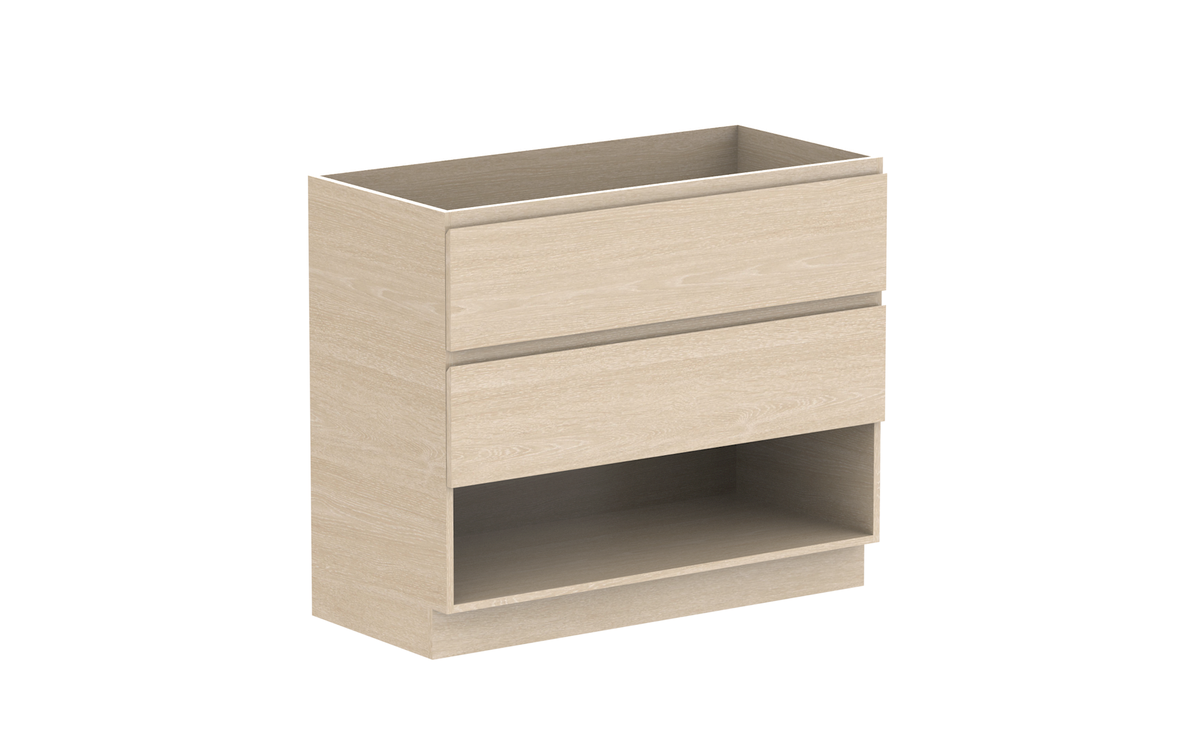 Glacier Shelf Twin 1050mm Floor Mount Vanity - Glacier Shelf, 1050 Twin, Floor Mount